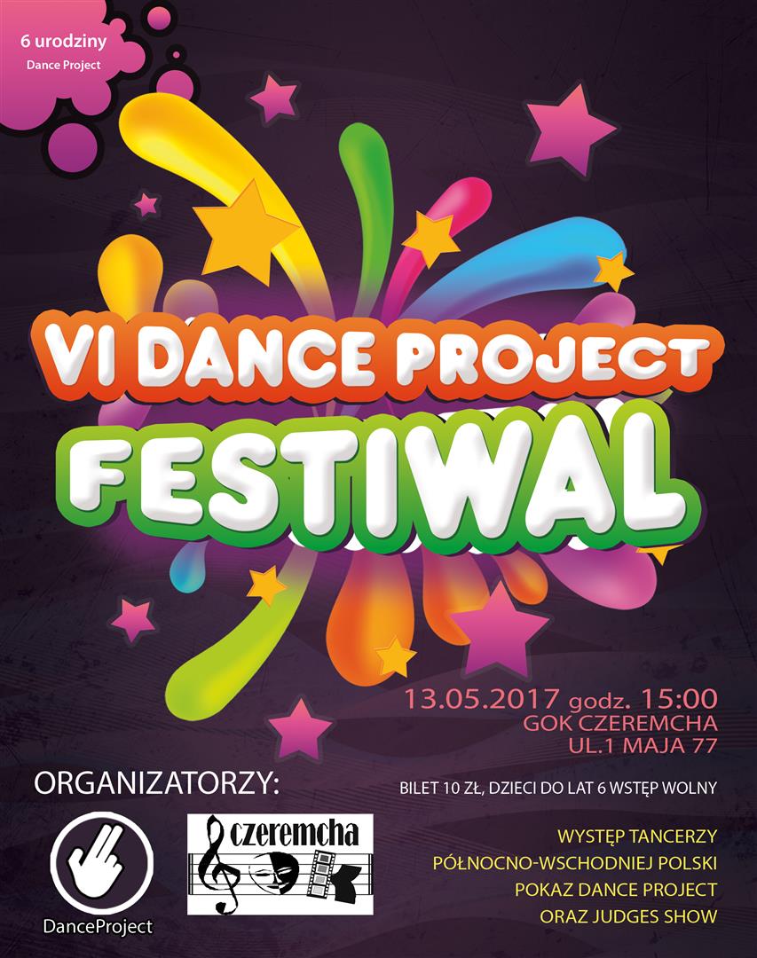 Plakat VI Dance Project Festiwal A4 S