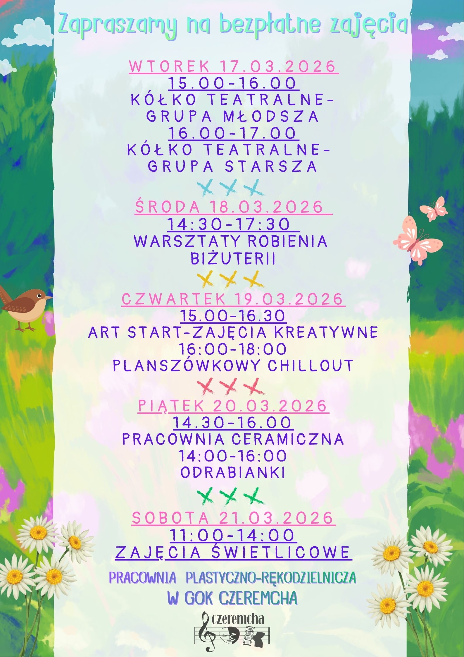 Plan zajęć GOK 17-21.03.2026