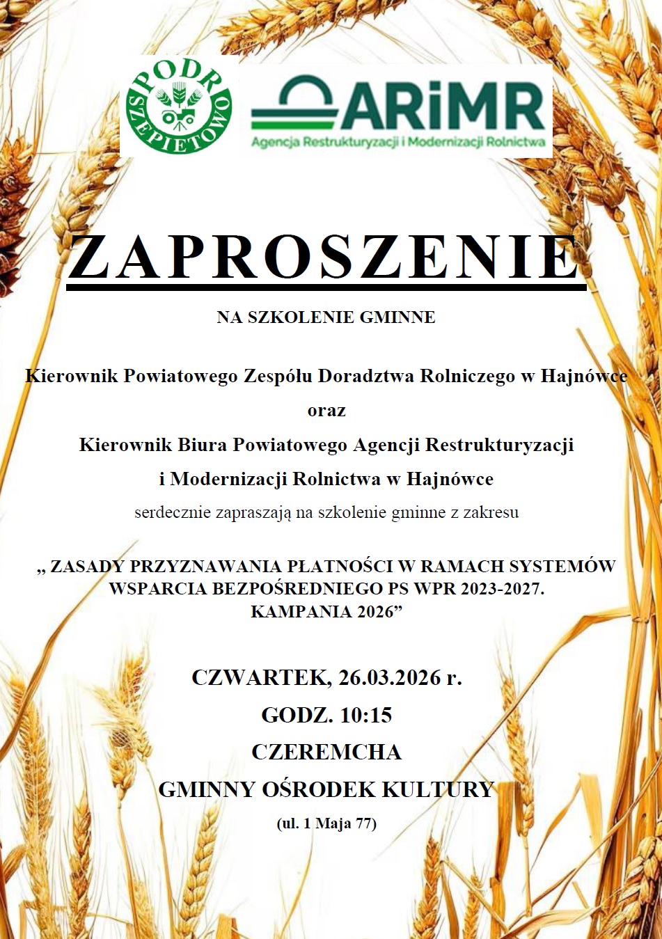 Szkolenie ARiMR w Hajnówce